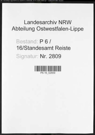 Sterberegister Standesamt Reiste