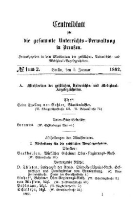 Ministerium der geistlichen, Unterrichts- und Medizinal-Angelegenheiten