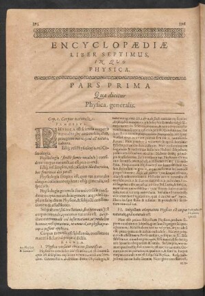 Pars Prima Quae dicitur Physica generalis.