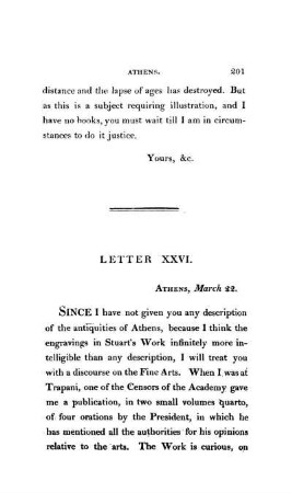 XXVI. Athens. - A discourse on the Fine Arts.