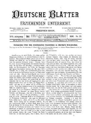 Gedanken über den erziehenden Unterricht in Herder's Schulreden : (Schluss)
