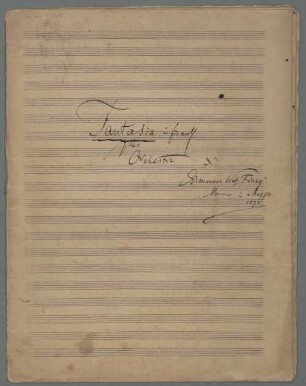 Fantasies, orch, fis-Moll - BSB Mus.ms. 23147 : Fantasia in fis moll // per // Orchestra // di // Ermanno Wolf-Ferrari // Monaco in Marzo // 1895