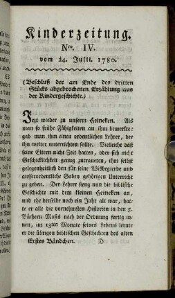 Nro. IV. vom 24. Julii. 1780.