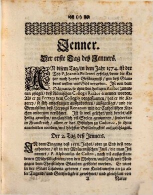 Menologivm Societatis Jesu, Oder Lobsame Gedächtnuß Deren Patrvm, Und Fratrvm, So Die Societät Jesu mit heiligem Leben, oder glorwürdigem Tod erleuchtet haben