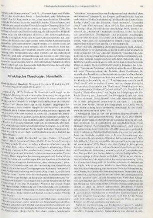 Praktische Theologie: Homiletik