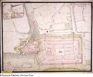 Pirna, Festung Sonnenstein, Lageplan, 1. H. 18. Jh.