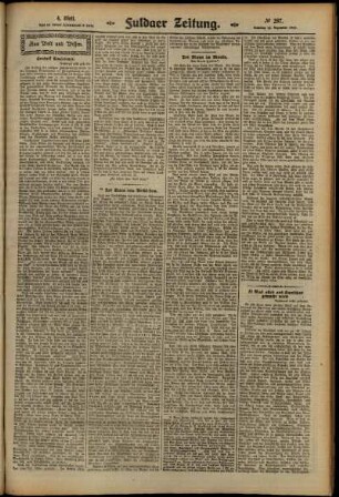 Vierte Ausgabe vom Samstag, den 14. Dezember 1912.