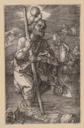 Der heilige Christophorus, nach rechts schauend