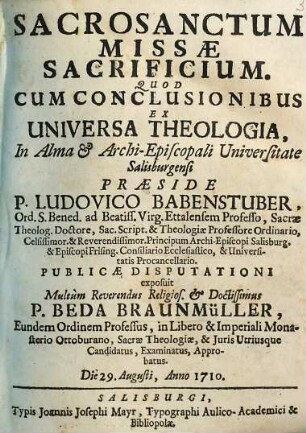Sacrosanctum Missae Sacrificium