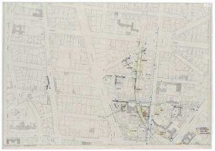 Offener Städtebaulicher Ideenwettbewerb "Fasanenstraße", 1. Stufe (nicht realisiert), 1. Preisgruppe, Lageplan. Berlin-Charlottenburg/Wilmersdorf, Grolmanstraße 41-43, Kantstraße 155-157, Fasanenstraße 81, Fasanenstraße 76-77, Uhlandstraße 18-19