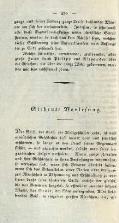 Siebente Vorlesung