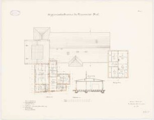Hygienisches Institut der Christian-Albrechts-Universität Kiel: Grundriss 2. OG, Querschnitt 1:100