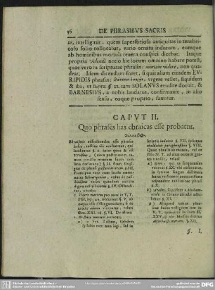 Caput II. Quo phrases has ebraicas esse probatur