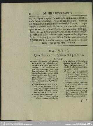 Caput II. Quo phrases has ebraicas esse probatur