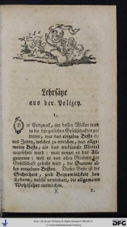 Lehrsätze aus der Polizey.
