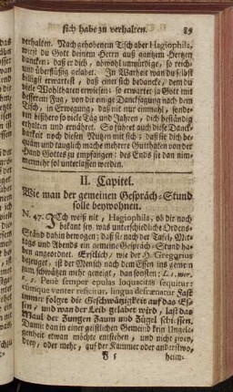 II. Capitel. Wie man der gemeinen Gespräch-Stund solle beywohnen