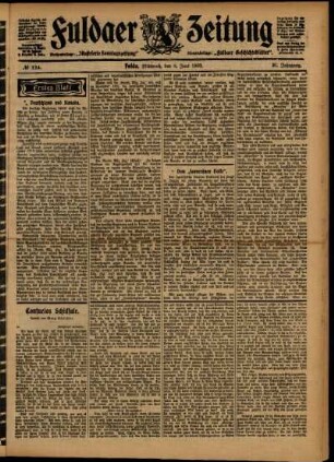 Erste Ausgabe vom Mittwoch, den 03. Juni 1903.