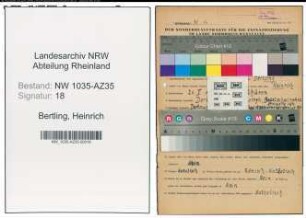 Entnazifizierung Heinrich Bertling , geb. 26.05.1899 (Bergmann)