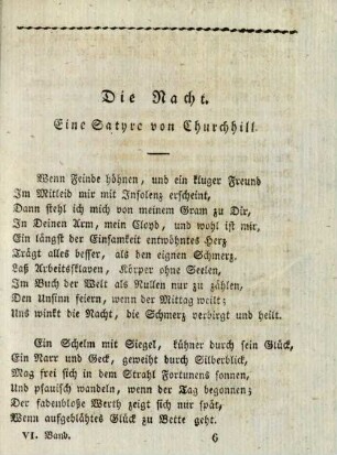 Die Nacht. Eine Satyre von Churchill