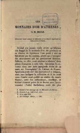 Les monnaies d'or d'Athènes