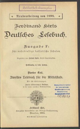 Teil 4, [Schülerband]: Zweites Lesebuch für die Mittelstufe