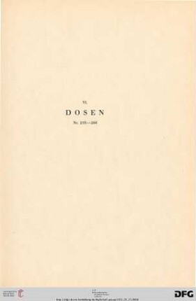 VI. Dosen (Nr. 253-260)