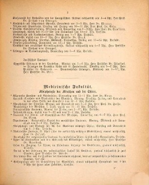 Verzeichnis der Vorlesungen an der Schlesischen Friedrich-Wilhelms-Universität zu Breslau. 1885/86, WS