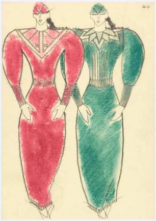 Modeentwurf von Eva Mücke, Damenmode 1/1984