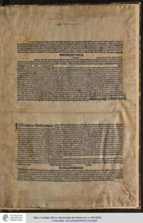 [Zwei Ablassbriefe auf einem Blatt]: Indulgentia 1487 : Ablassbrief zum Besten des Kampfes gegen die Türken