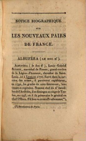 Notice biographique sur les nouveaux pairs de France nommés par l'ordonnance de 5 mars 1819