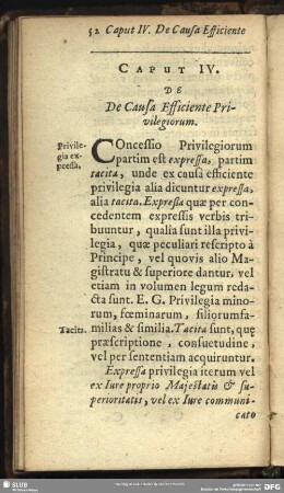 Caput IV. De De Causa Efficiente Privilegiorum