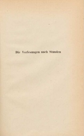 53-65, Die Vorlesungen nach Stunden