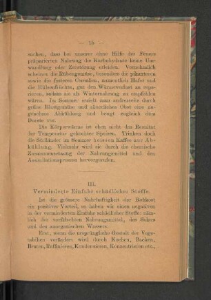 III. Verminderte Einfuhr schädlicher Stoffe.