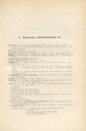 D. Manuscripte, Handzeichnungen etc.