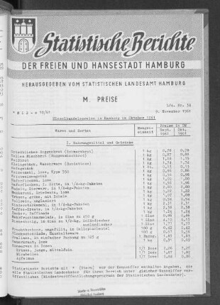 Einzelhandelspreise in Hamburg im Oktober 1961 : Lfd. Nr. 34