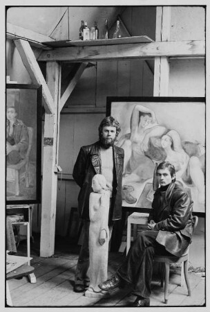 Der Bildhauer Lutz Leibner und der Maler Gerd Sonntag im Atelier