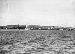 Lissabon, Blick auf Stadt und Hafen vom Schiff aus