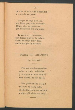 Para el abanico : De una niña