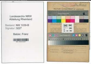 Entnazifizierung Franz Balzer , geb. 20.08.1905 (Arzt)