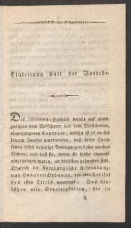 Einleitung statt der Vorrede