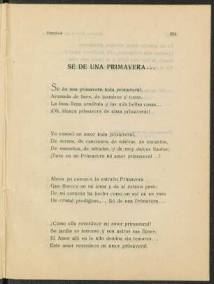 Sé de una primavera...