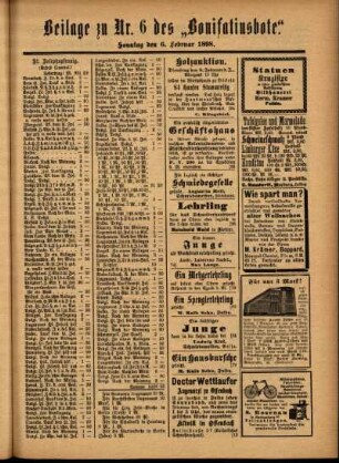 Zweite Ausgabe vom Sonntag, den 06. Februar 1898.