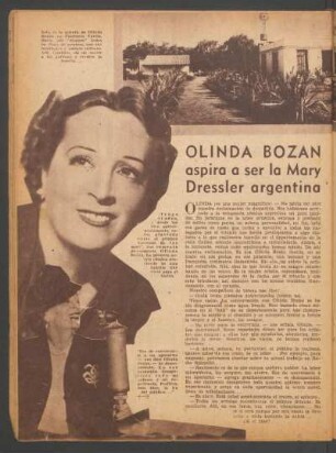Olinda Bozán aspira a ser la Mary Dressler argentina