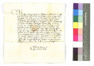 Graf Ulrich von Württemberg an Graf Kraft von Hohenlohe: Schuld gegen Ulrich von Rechberg.