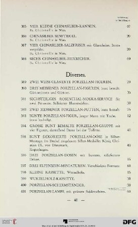 Diverses (Nr. 389-473)