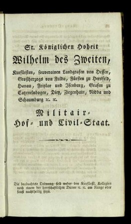 Militair- Hof- und Civil-Staat