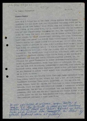 Brief von Franz Rosenzweig an Eugen Rosenstock-Huessy