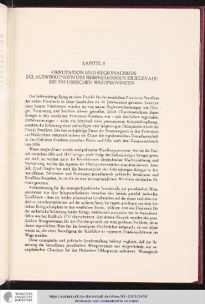 Kapitel 8. Okkupation und Regionalismus. Die Auswirkungen des Siebenjährigen Krieges auf die preußischen Westprovinzen