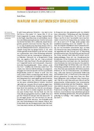 Warum wir "Gutmensch" brauchen
