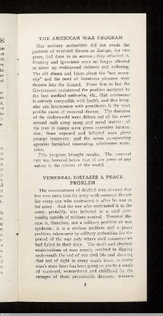 Venereal diseases a peace problem
